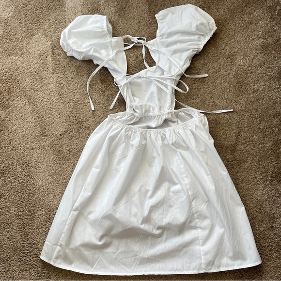 ASOS White Puff Sleeve Mini Dress - Picture 5 of 7